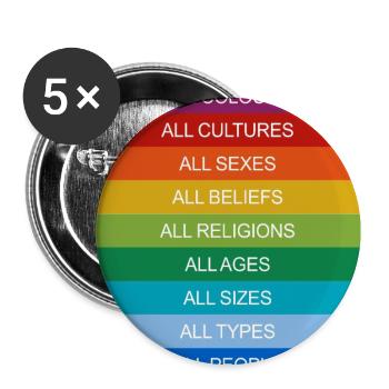 Tolerance Equality Inclusion Tolerance Pride Queer - Buttons large 2.2''/56 mm (5-pack) - white - Front