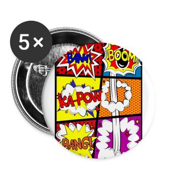 Comicstrip Comic-Strip Comic - Buttons groß 56 mm (5er Pack) - Weiß - Vorne