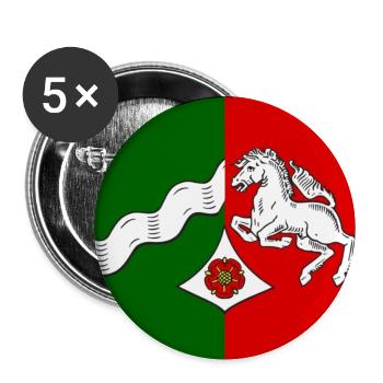 Nordrhein-Westfalen Maske - Buttons groß 56 mm (5er Pack) - Weiß - Vorne