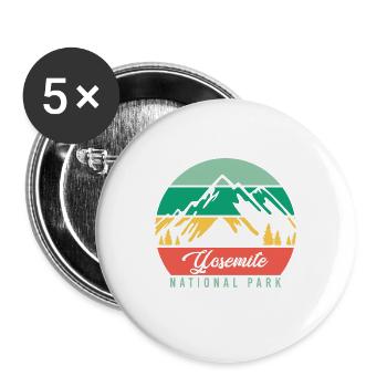 Yosemite National Park - Buttons groß 56 mm (5er Pack) - Weiß - Vorne