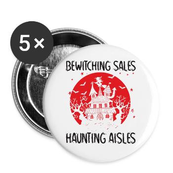 Verhexende Verkäufe Geisterhafte Gänge Immobilienm - Buttons groß 56 mm (5er Pack) - Weiß - Vorne