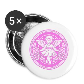 Guardian Angel Logo - Buttons large 2.2''/56 mm (5-pack) - white - Front