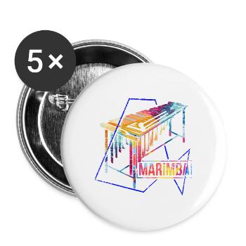 Klangstarke Marimba Perkussion - Buttons groß 56 mm (5er Pack) - Weiß - Vorne