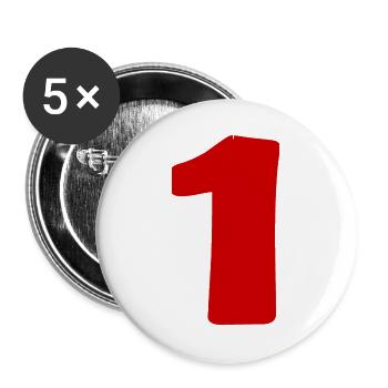 1. 1 JAHR. 1. JAHRESTAG. 1 JAHR GEBURTSTAG - Buttons groß 56 mm (5er Pack) - Weiß - Vorne