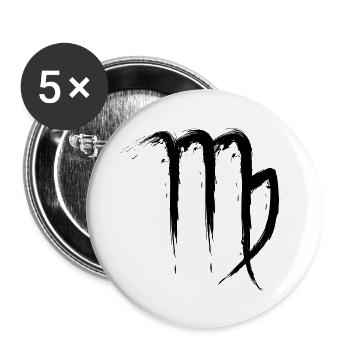 Jungfrau Sternzeichen Virgo Design Symbol 1 - Buttons groß 56 mm (5er Pack) - Weiß - Vorne