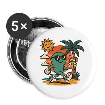 Good mood - Buttons large 2.2''/56 mm (5-pack) - white - Front