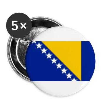 Bosnien und Herzegowina - Buttons groß 56 mm (5er Pack) - Weiß - Vorne