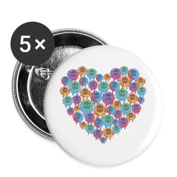 Schafe Islandschaf Mehrfarbig isländisches Schaf - Buttons groß 56 mm (5er Pack) - Weiß - Vorne