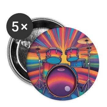 Batterie - Buttons groß 56 mm (5er Pack) - Weiß - Vorne