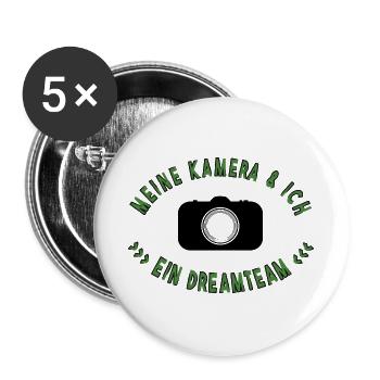meine Kamera und ich - Buttons groß 56 mm (5er Pack) - Weiß - Vorne
