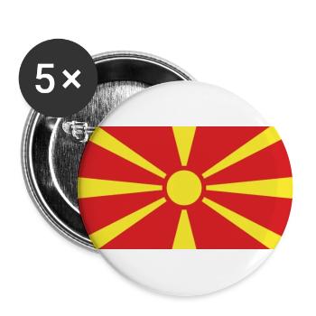 Mazedonien - Buttons groß 56 mm (5er Pack) - Weiß - Vorne