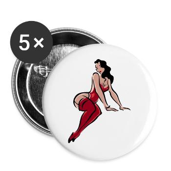 Lady - Buttons groß 56 mm (5er Pack) - Weiß - Vorne
