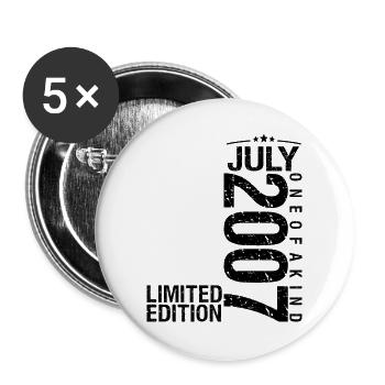 Geburtstag 2007 Juli 2007 Juli 2007 - Buttons groß 56 mm (5er Pack) - Weiß - Vorne