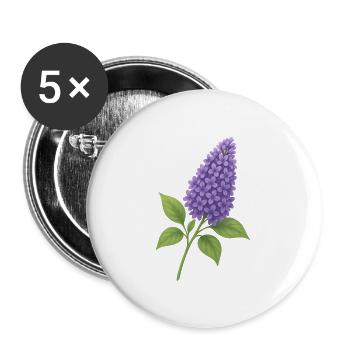 Fliederblüte – zarte Frühlingspracht - Buttons groß 56 mm (5er Pack) - Weiß - Vorne