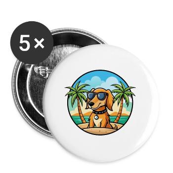Azawakh Dog Breed Cartoon Sunglasses Beach - Buttons large 2.2''/56 mm (5-pack) - white - Front