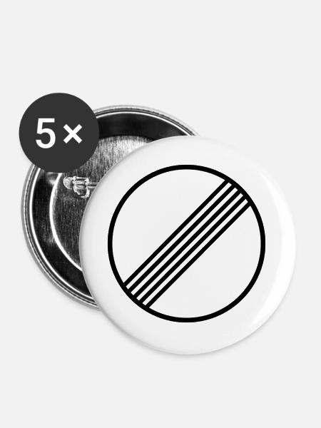 UNBEGRENZT AUTOBAHN DEUTSCHLAND - Buttons groß 56 mm (5er Pack) - Weiß