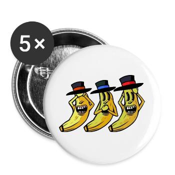 banana funny funny funny banana fruit fruit - Buttons large 2.2''/56 mm (5-pack) - white - Front