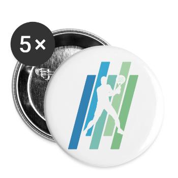 Padel Padelspieler Padeltennis Design - Buttons groß 56 mm (5er Pack) - Weiß - Vorne