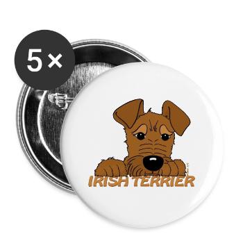 Irish Terrier Kopf - Buttons groß 56 mm (5er Pack) - Weiß - Vorne
