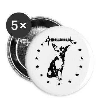 chihuahua - Buttons groß 56 mm (5er Pack) - Weiß - Vorne