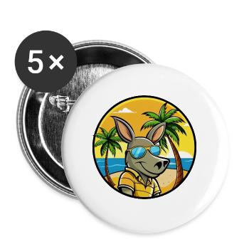 Aardvark Funny Cartoon Lunettes de soleil de plage d’été - Lot de 5 grands badges (56 mm) - blanc - Devant