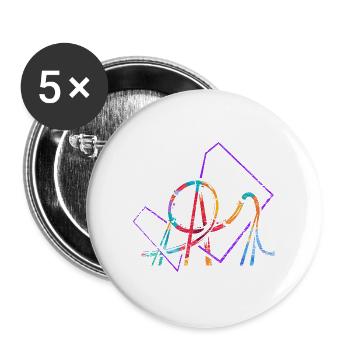 Rasanter Achterbahn Freizeitpark - Buttons groß 56 mm (5er Pack) - Weiß - Vorne