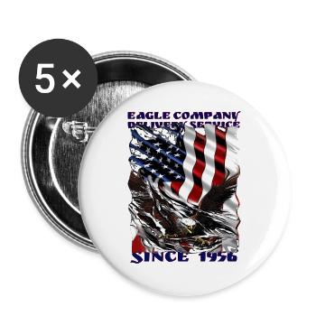 Adler über US-Flagge im Americana-Stil - Buttons groß 56 mm (5er Pack) - Weiß - Vorne