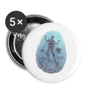 Tauchen Mein DNA-Geschenk Tauchsport - Buttons groß 56 mm (5er Pack) - Weiß - Vorne