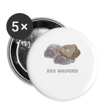 Geologe Geologie Steine - Buttons groß 56 mm (5er Pack) - Weiß - Vorne