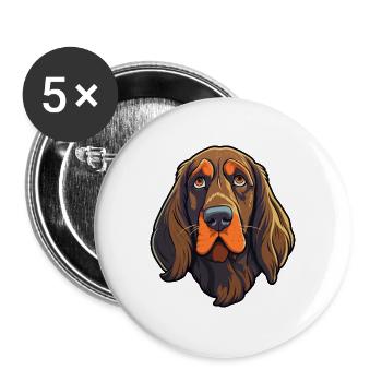 Friesische Vorstehhunderasse Cartoon Kawaii Illustra - Buttons groß 56 mm (5er Pack) - Weiß - Vorne
