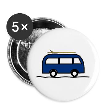 VAN. SURFEN. LEBEN SIE DEN URLAUB. FERIEN. - Buttons groß 56 mm (5er Pack) - Weiß - Vorne