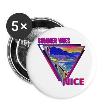 Sommerstimmung Nizza - Buttons groß 56 mm (5er Pack) - Weiß - Vorne