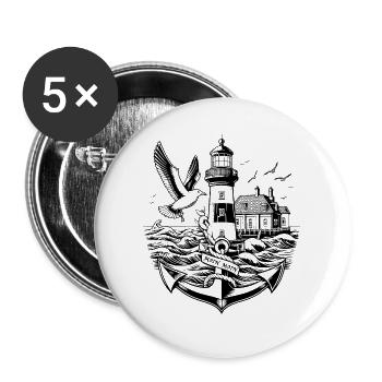 Coastal Landscape Moin Moin 2 - Buttons large 2.2''/56 mm (5-pack) - white - Front