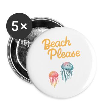 beach please Quallen - Buttons groß 56 mm (5er Pack) - Weiß - Vorne