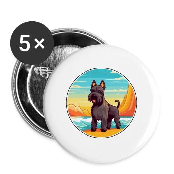 schottischer terrier hunderasse cartoon kawaii clipart - Buttons groß 56 mm (5er Pack) - Weiß - Vorne