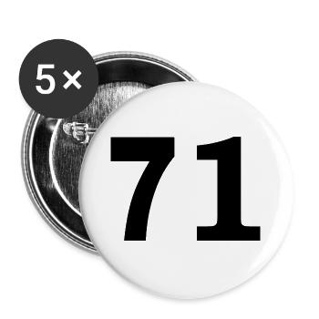 Number - 71 - Seventy One - Buttons groß 56 mm (5er Pack) - Weiß - Vorne