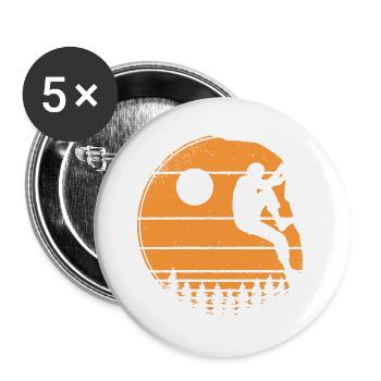 Klettern Boulder Bouldern Bergsteiger - Buttons groß 56 mm (5er Pack) - Weiß - Vorne