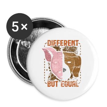 Vegetarier Geschenk - Buttons groß 56 mm (5er Pack) - Weiß - Vorne