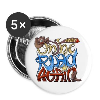 Wieder unterwegs - Wieder unterwegs - Kleidung, Geschenke - Buttons groß 56 mm (5er Pack) - Weiß - Vorne