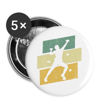 Bouldern Klettern Boulder Kletterer Bergsteiger - Buttons groß 56 mm (5er Pack) - Weiß - Vorne