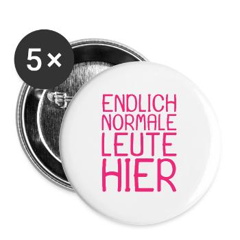 Normale Leute Lustiger Spruch lustig - Buttons groß 56 mm (5er Pack) - Weiß - Vorne