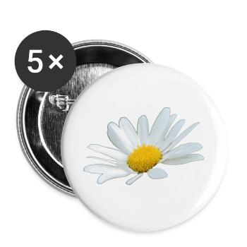 Margerite Gänseblume weiße Blume Margeriten - Buttons groß 56 mm (5er Pack) - Weiß - Vorne