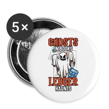 Gespenster in Büchern Hauptbuch verfolgt Buchhalte - Buttons groß 56 mm (5er Pack) - Weiß - Vorne