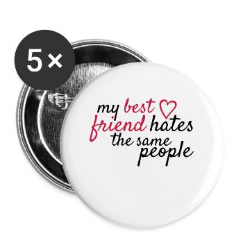 Best friend - Buttons groß 56 mm (5er Pack) - Weiß - Vorne