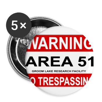 AREA 51 Shield - Buttons large 2.2''/56 mm (5-pack) - white - Front