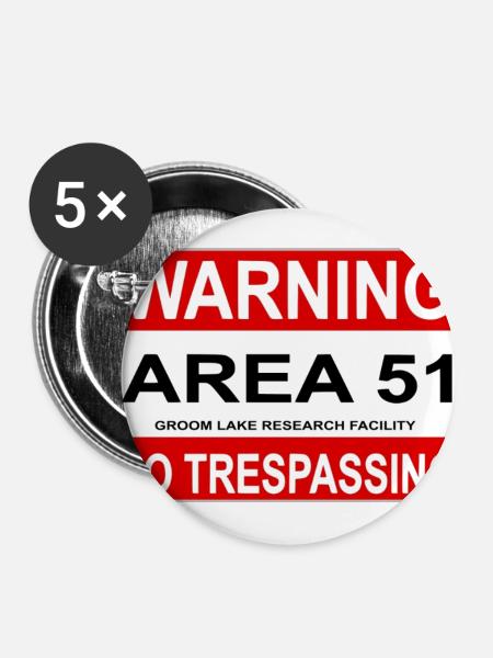 AREA 51 Shield - Buttons large 2.2''/56 mm (5-pack) - white