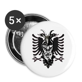 Skenderbeg Albania Kosovo Gift Idea - Buttons large 2.2''/56 mm (5-pack) - white - Front