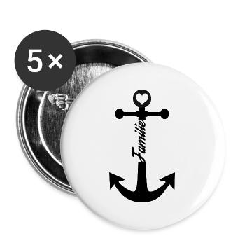 Familie - Buttons groß 56 mm (5er Pack) - Weiß - Vorne