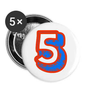 5. 5 JAHRE. 5-JÄHRIGES JUBILÄUM. 5-JÄHRIGES JUBILÄUM. 5 - Buttons groß 56 mm (5er Pack) - Weiß - Vorne