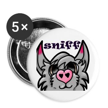 Pelziger Schnüffeln - Buttons groß 56 mm (5er Pack) - Weiß - Vorne